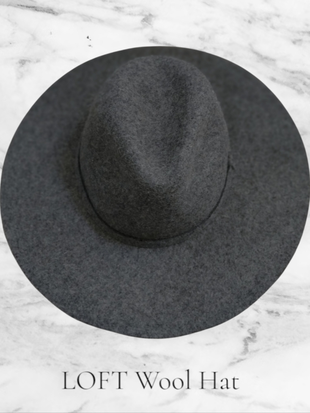 LOFT Gray Wool Fedora Hat Wide Brim Felt Fall Boho Vintage Style